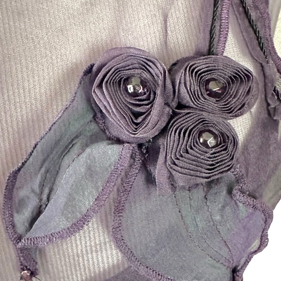 Vintage Tiar Silk Dark Purple Flower Fairy Maxi Dress Size Small WhimsyGoth USA - Picture 9 of 15